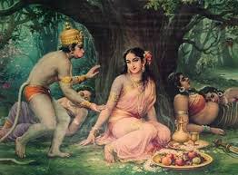 Shri Hanuman ji appearing in front of Mata Sitaji