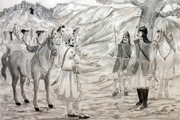 Chhatrapati Shivaji   gifted young Chhatrasal Bundela the sword of Bhavani.