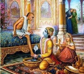 Krishna washing feet of Sudama-image courtsey-IsKcondesiretree-featured